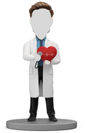 Custom Bobblehead,Personalized Custom Doctor Bobbleheads - Cardiologist Holding Red Heart