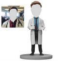 Custom Bobblehead, Custom Doctor Bobbleheads - Male Doctor with Stethoscope and Medical Record Book,Fully Customizable with Polymer Clay,Personalized Bobbleheads