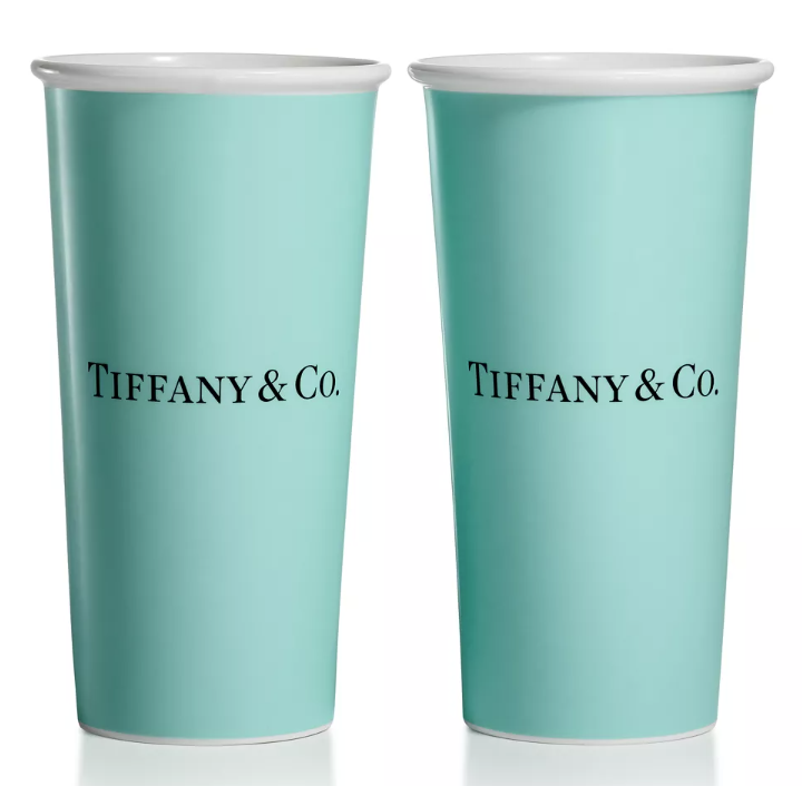 Tiffany Cups Tiffany Large Coffee Cups in Bone China, Set of Two