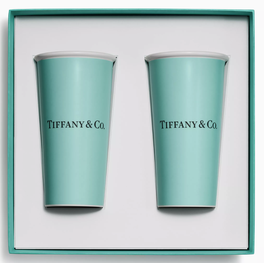 Tiffany Cups Tiffany Large Coffee Cups in Bone China, Set of Two