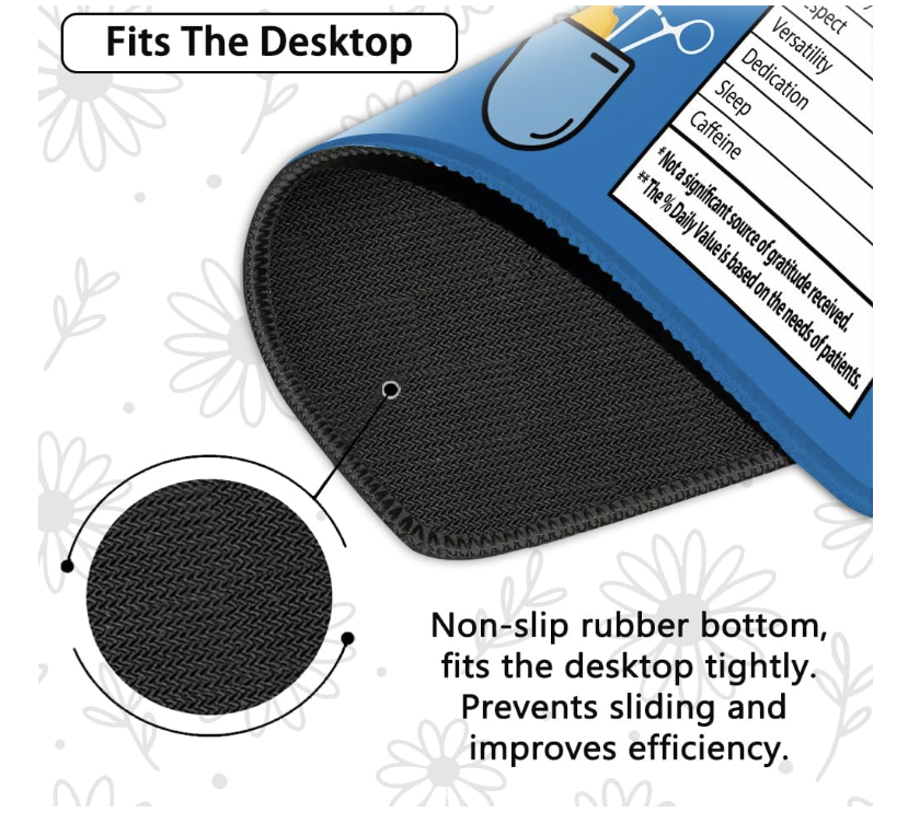 Nurse Facts Funny Mouse Pad, Funny Nurses Nutrition Facts Table for Nurses