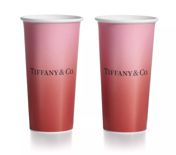 Tiffany Cups Tiffany Large Coffee Cups in Bone China, Set of Two